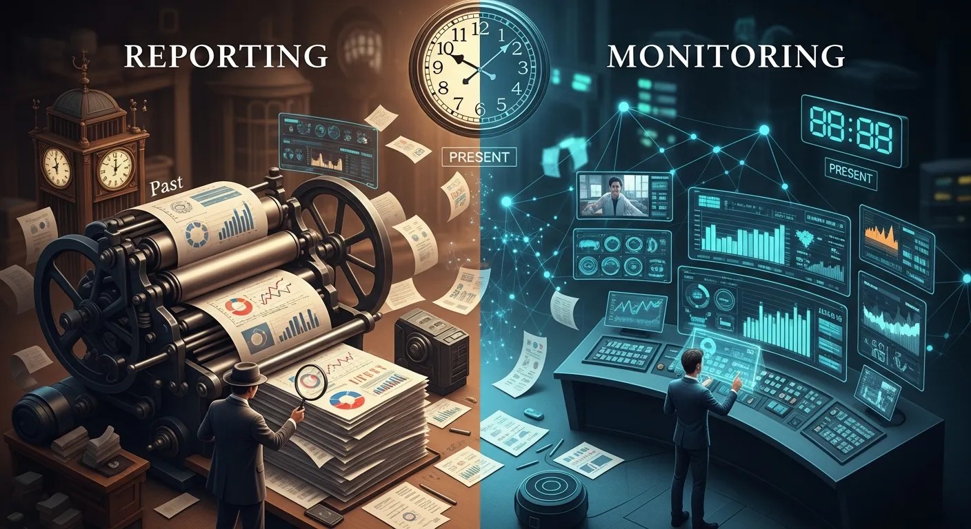 Reporting versus monitoring