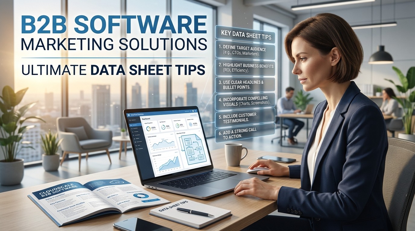 B2B Software Marketing Solutions : Data Sheet Tips Make A Hyper Realistic Banner Image